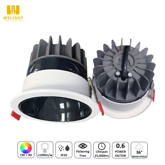 Esnco LED Eyeball 18W 6500K White +white Chorme