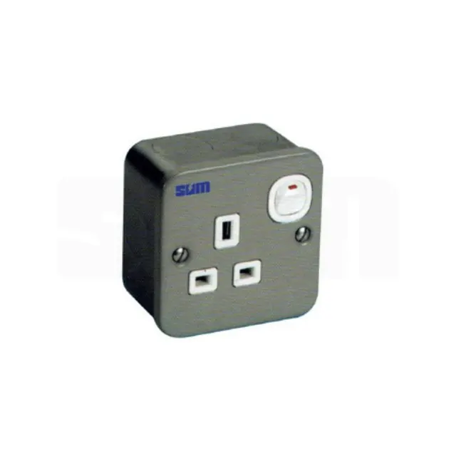 ELG MS-S113 Sum 13AMP Single Switch Socket M/Clad