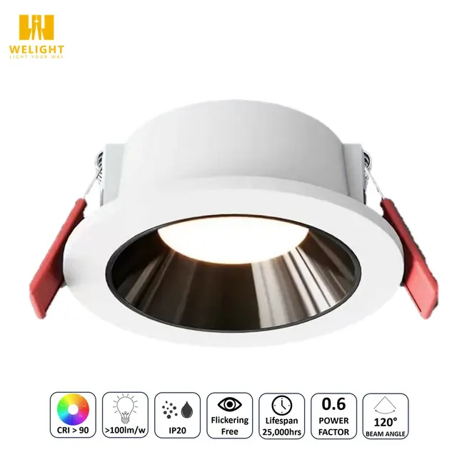 Ensco LED Eyeball Downlight 7W Tri-Colour 3C 2.5IN Bk+Wh