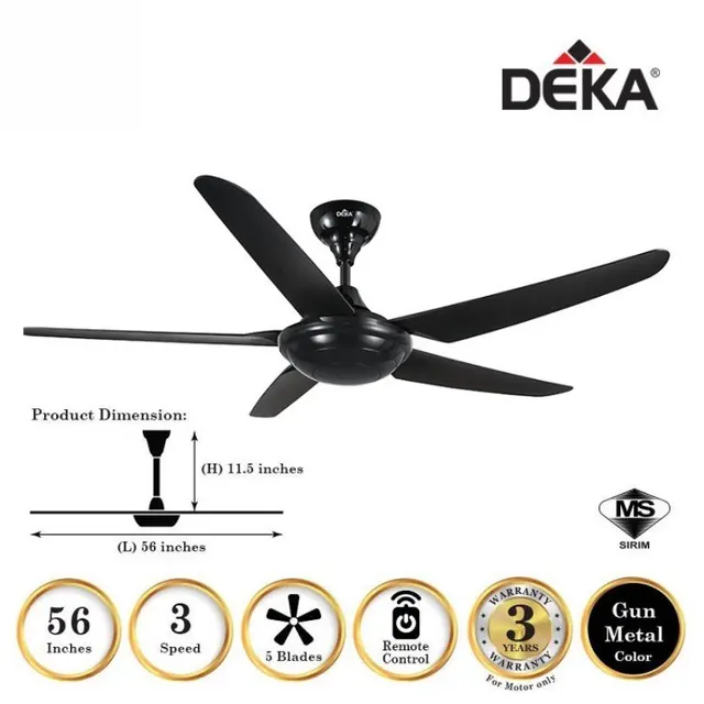 Deka Kronos K5 56" DC BK Ceiling Fan
