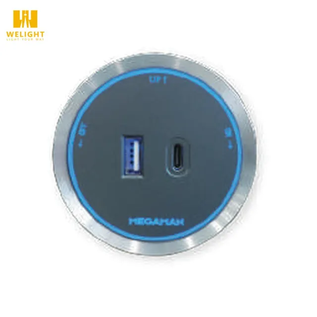 Megaman YTTSZ01-Y-U&C USB & Type-C Round Socket Adaptor Silver
