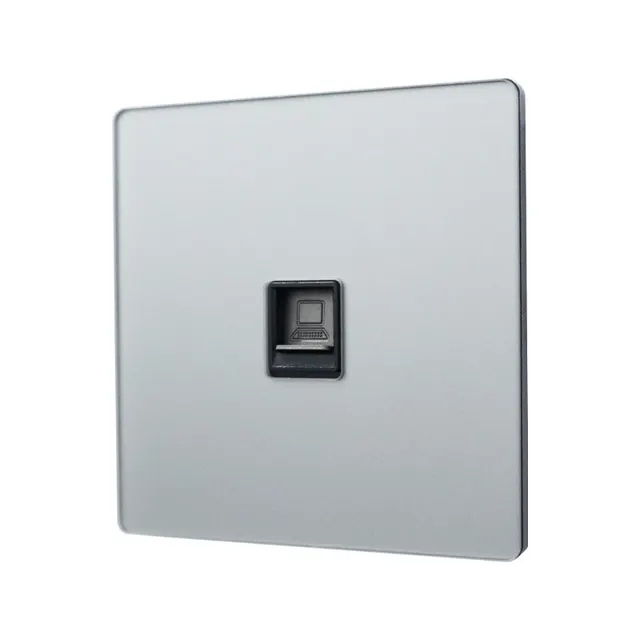 Retouch Thins+ 1G CAT6 Data Outlet (RJ46) Glass Graphite Grey