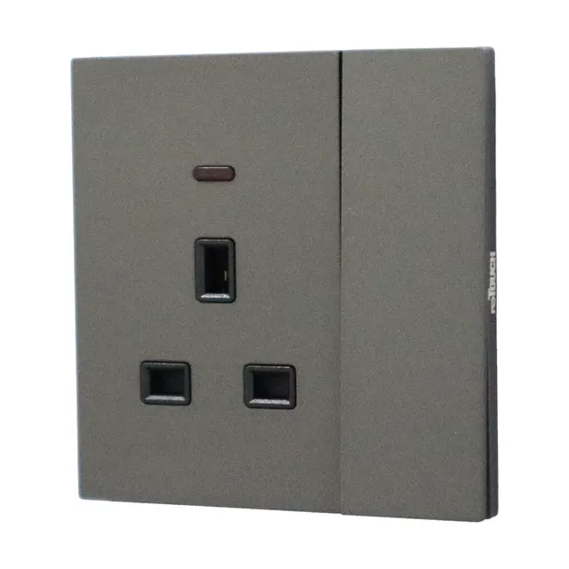 Retouch Thins+ 13A Flat Pin Big Rocket Socket Mate Grey