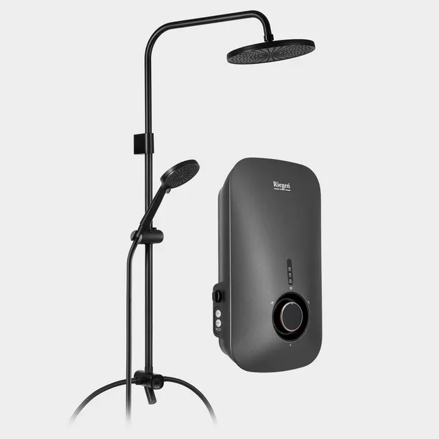 RG-RWH-N141D-URTG Riegen Nova Series Water Heater Titanium With DC Pump 3 In 1 & Rain Shower