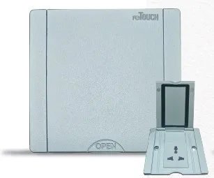 reTOUCH AluDeck Aluminium 13A Multiple Floor Socket