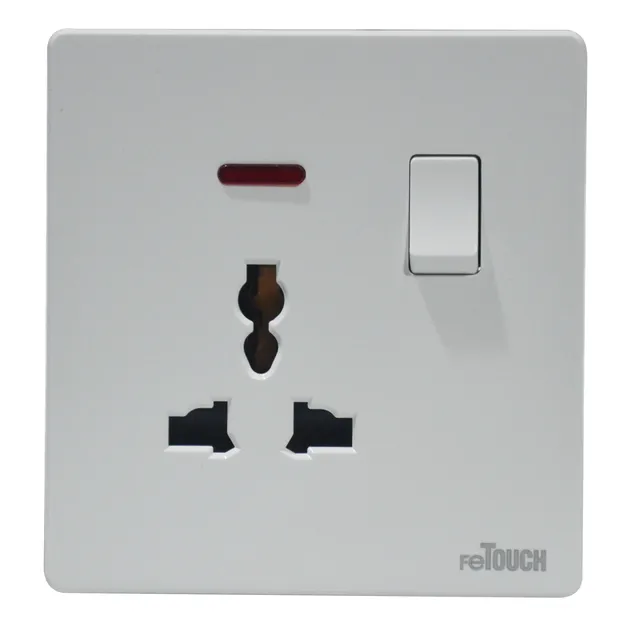 reTOUCH Ultra Rimless 16A Multiple Switch Socket with Neon