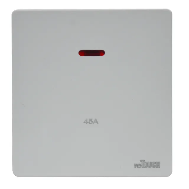 reTOUCH Ultra Rimless 45A Double Pole Switch with Neon